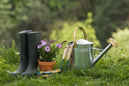 A mower cutting grass evenly in a Grahame Park garden