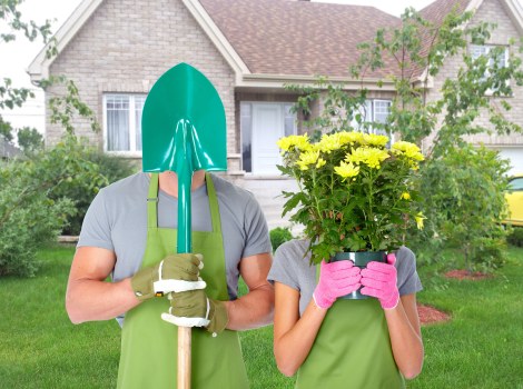 Gardening staff wearing PPE during maintenance work in Grahame Park